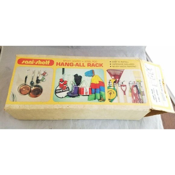 Sani-Shelf Hook Hang All Rack Wall Mounted Epoxy Coated Steel 8 Hooks Brown Coat - Picture 1 of 5